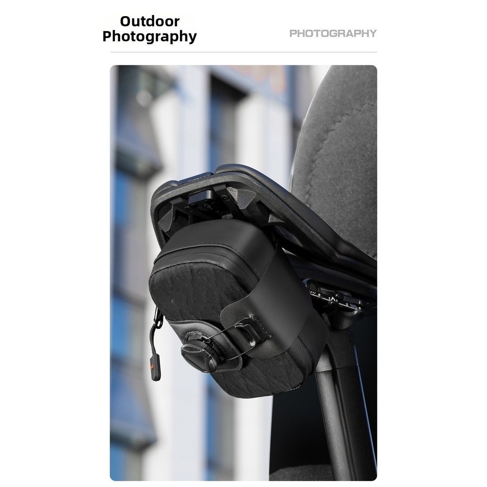 Minimalist Bike Saddle Bag Quick Install No Tools Needed Lightweight 74g Black
