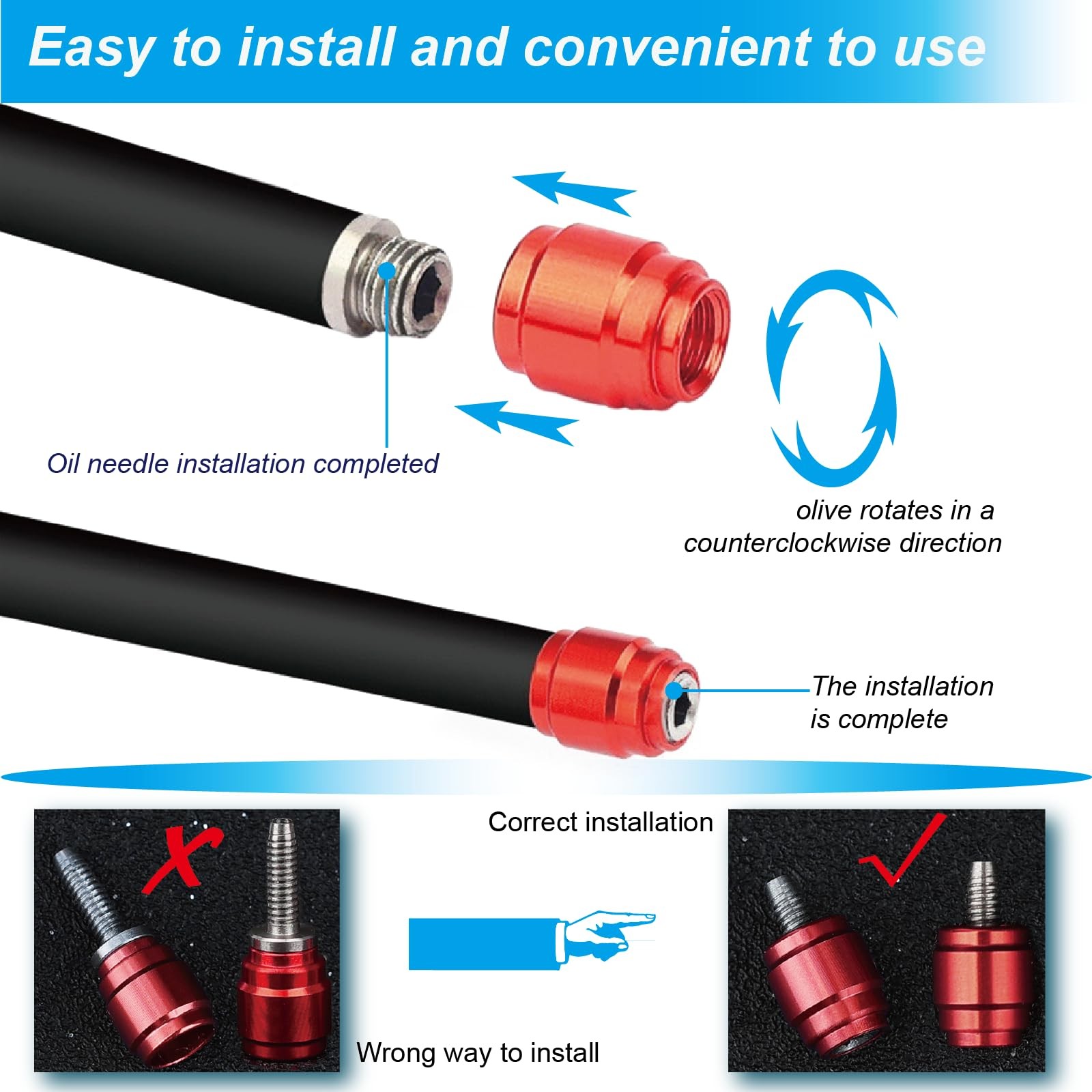 VANSIHO Bicycles Brake Olive connecting insert kit-fit for Sram Avid Red