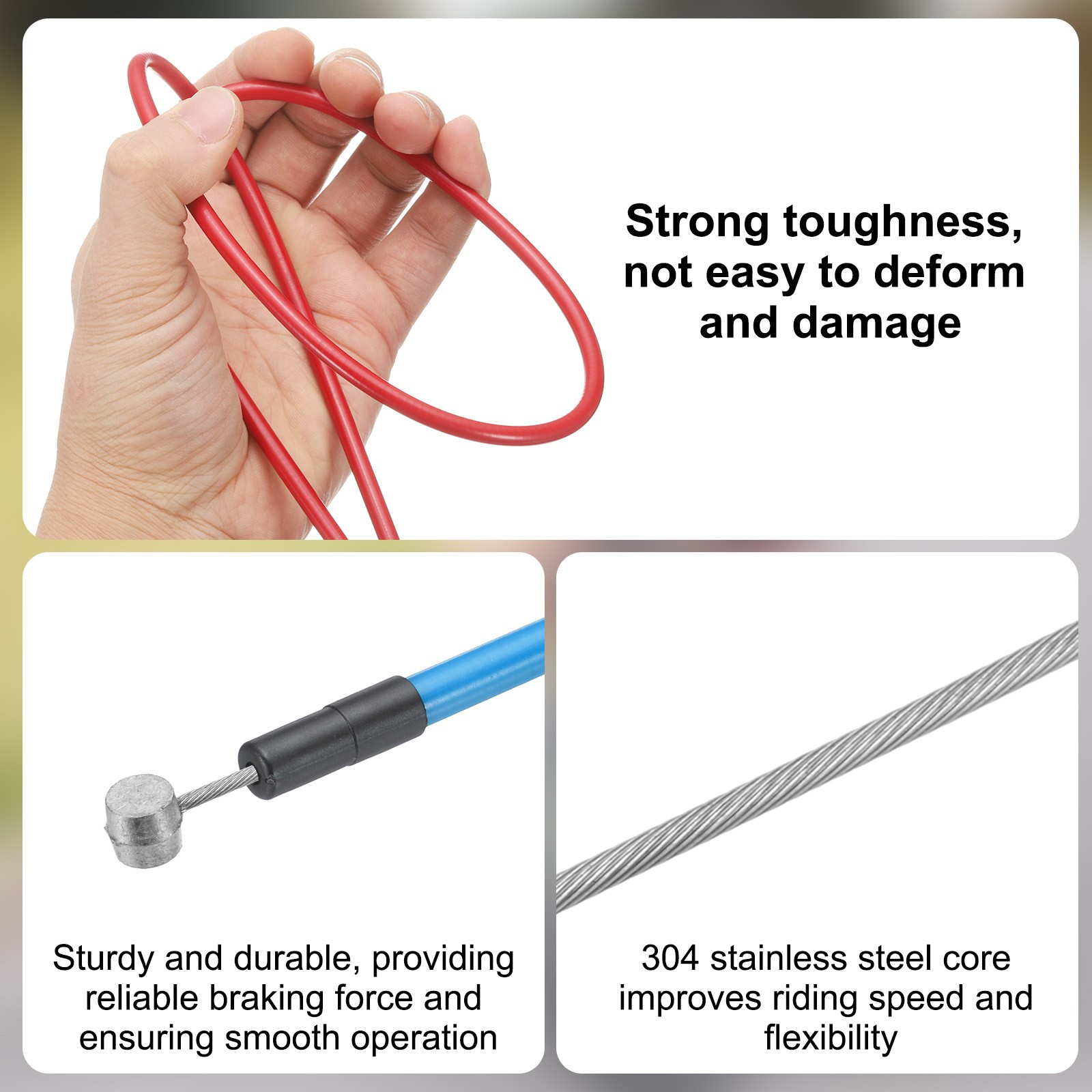 Bicycle Brake Cable Housing Set Universal Bike Brake Cable Housing Kit, Blue