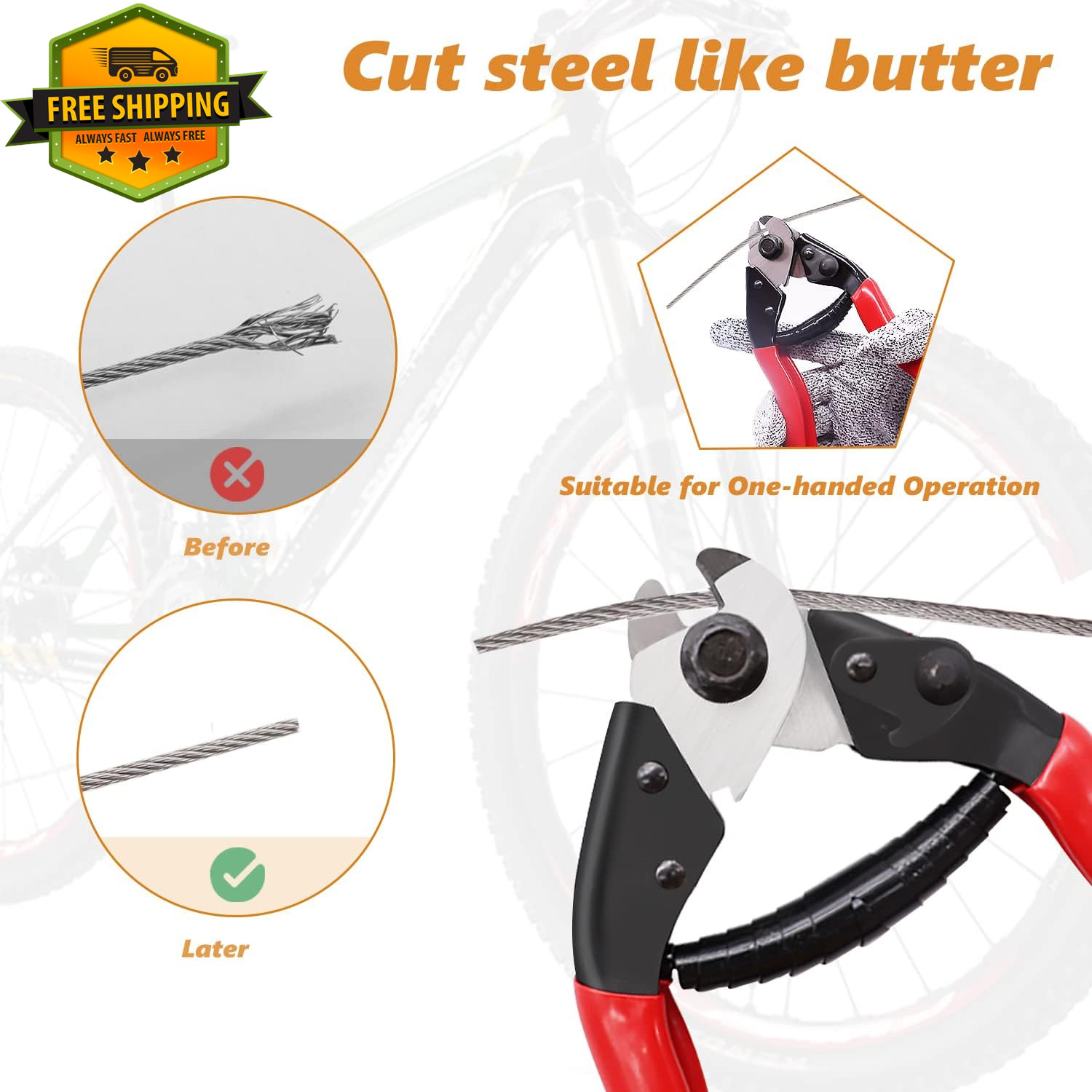73 Pcs Universal Bike Brake Cable Housing Kit Stainless Steel Cutter MTB Road