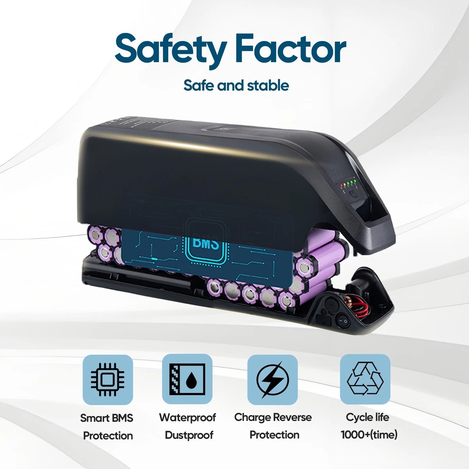 36V Ebike Battery 10Ah/15Ah/20Ah Electric Bicycle Lithium Battery ≤1200W Motors