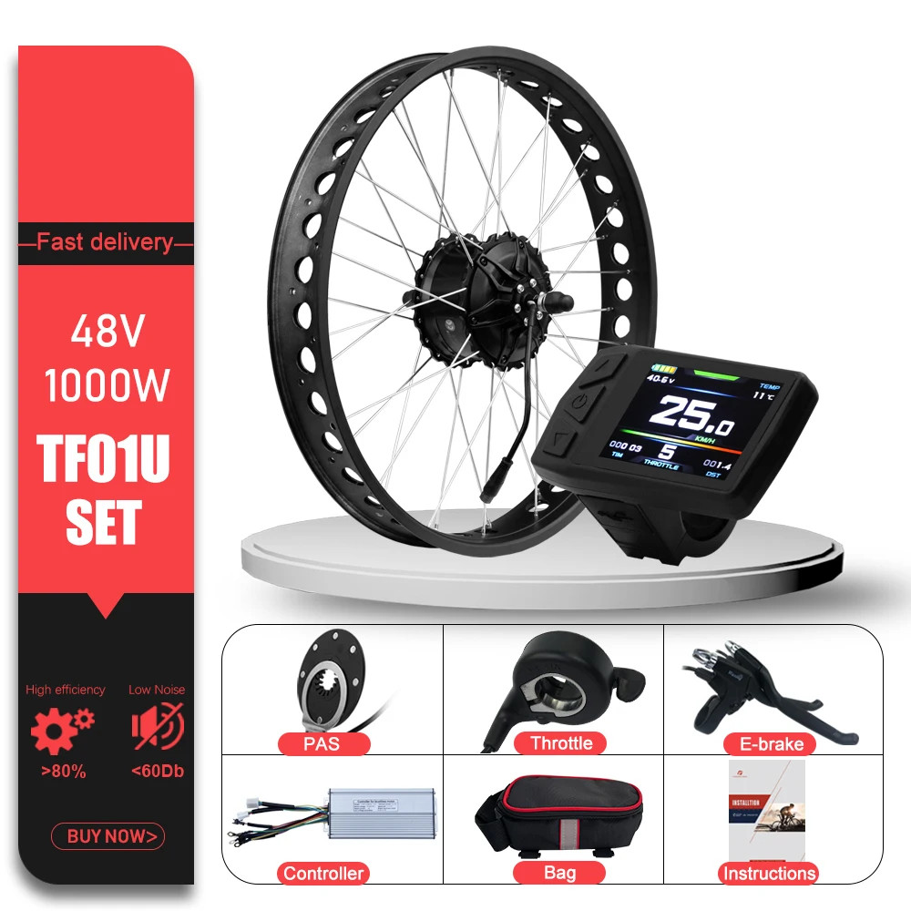 Snow Electric Fat Bike 48V 1000W 4.0 Tyre Brushless Rear Hub Motor Wheel Kit