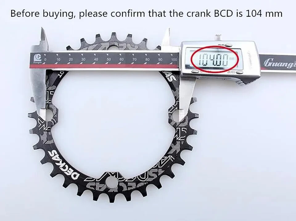 DECKAS Single Chainring 104BCD Narrow Wide 38T Round Fit Shimano/SRAM