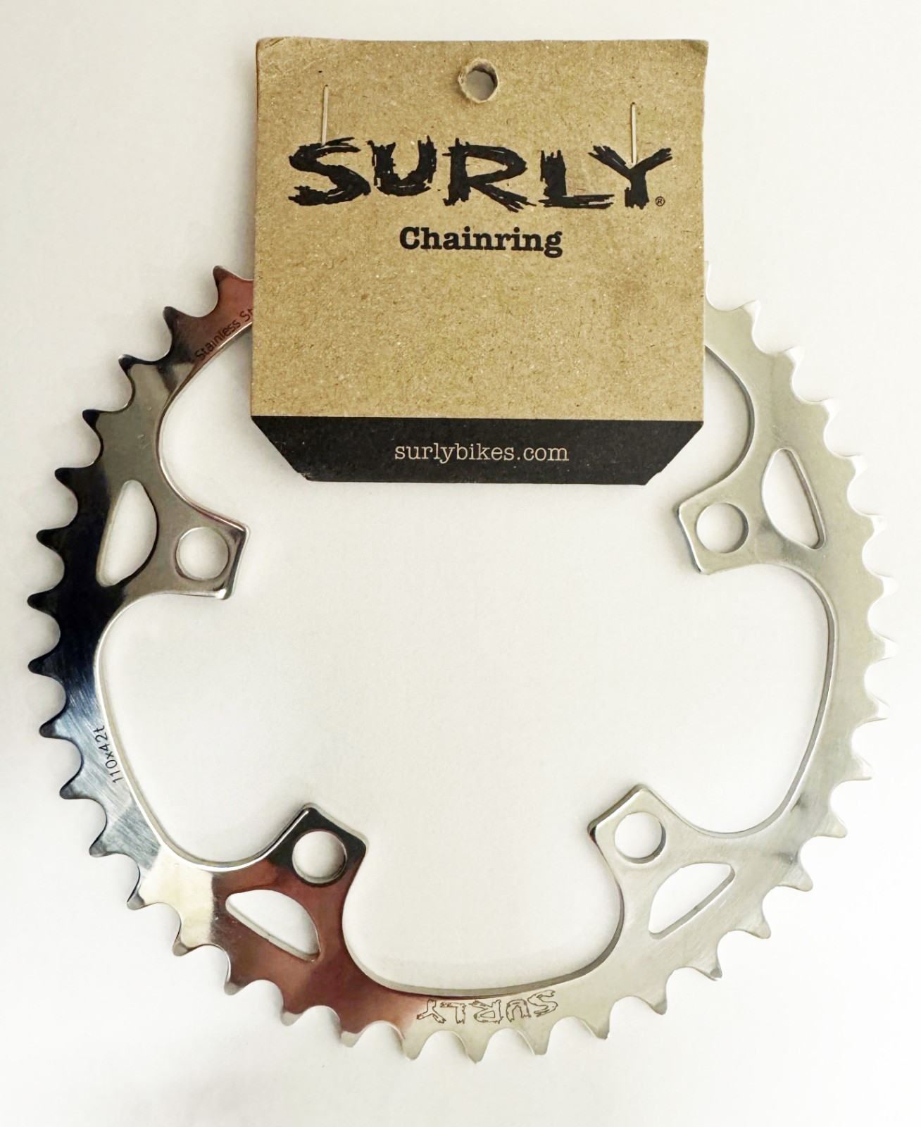 Surly Stainless Steel 42-Tooth 110 BCD 5-Arm Chainring – NOS