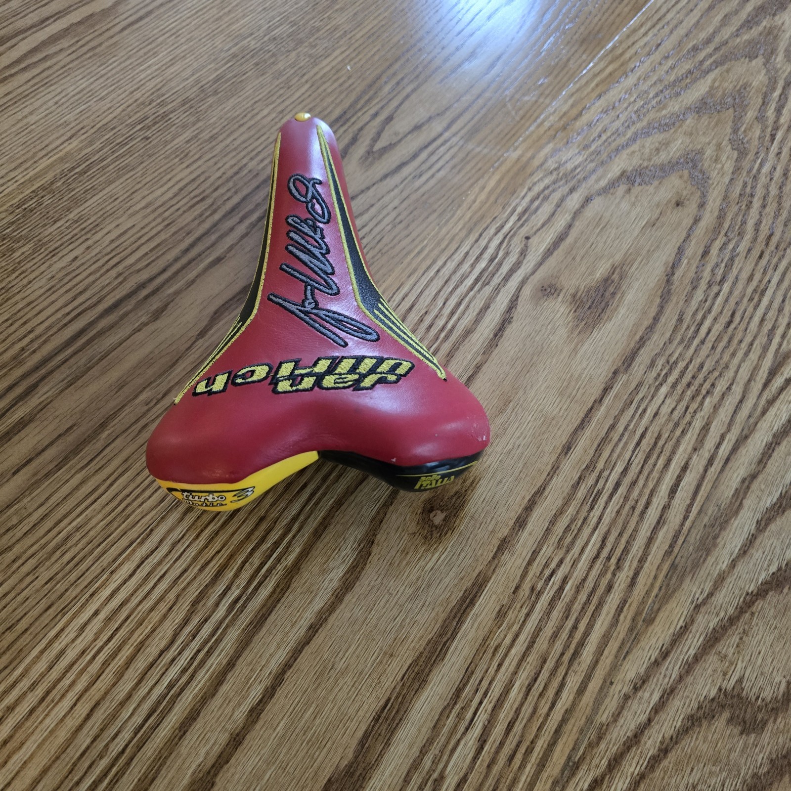 selle Italia Jan Ullrich Racing Leather Bicycle Saddle Seat Red Yellow Black