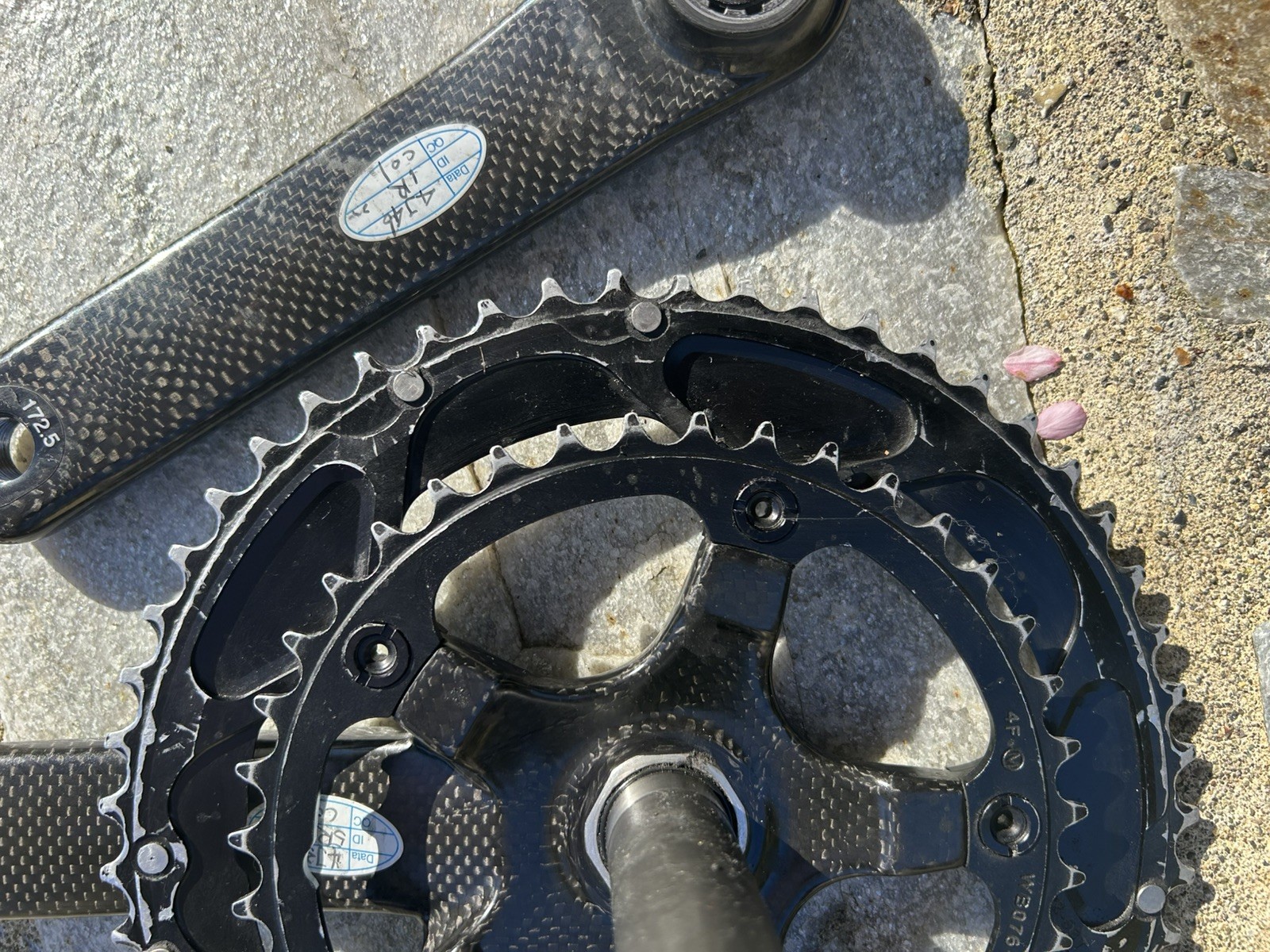 Parts only FSA K-FORCE CARBON CRANKSET DOUBLE 53-39 TOOTH 10 OR 9 SPEED 172.5MM