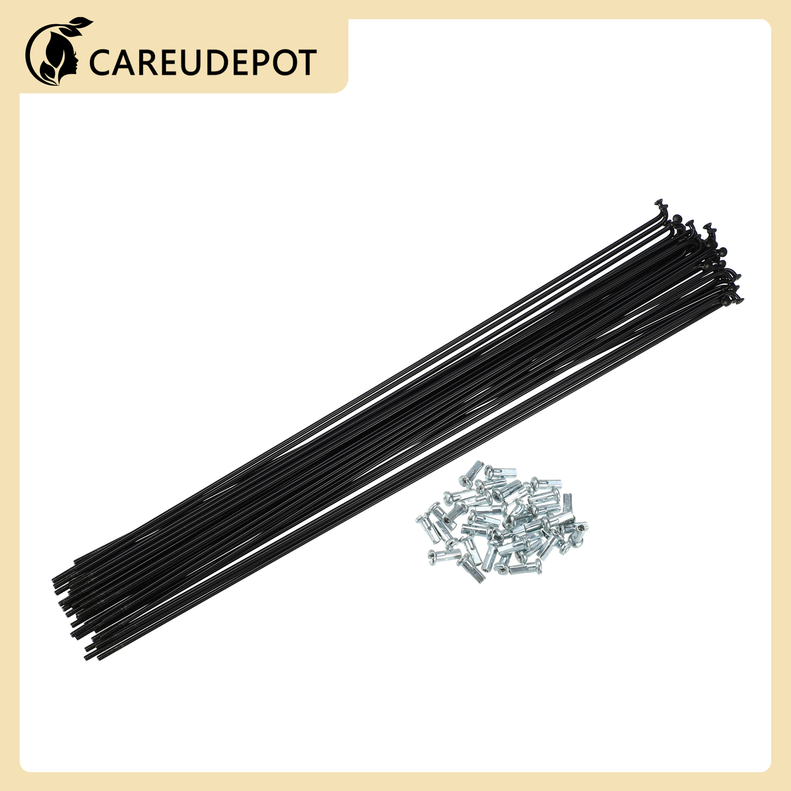14G J Bend 280mm x 2mm Bike Bicycle Spokes with Nipples Steel Black Item of 36