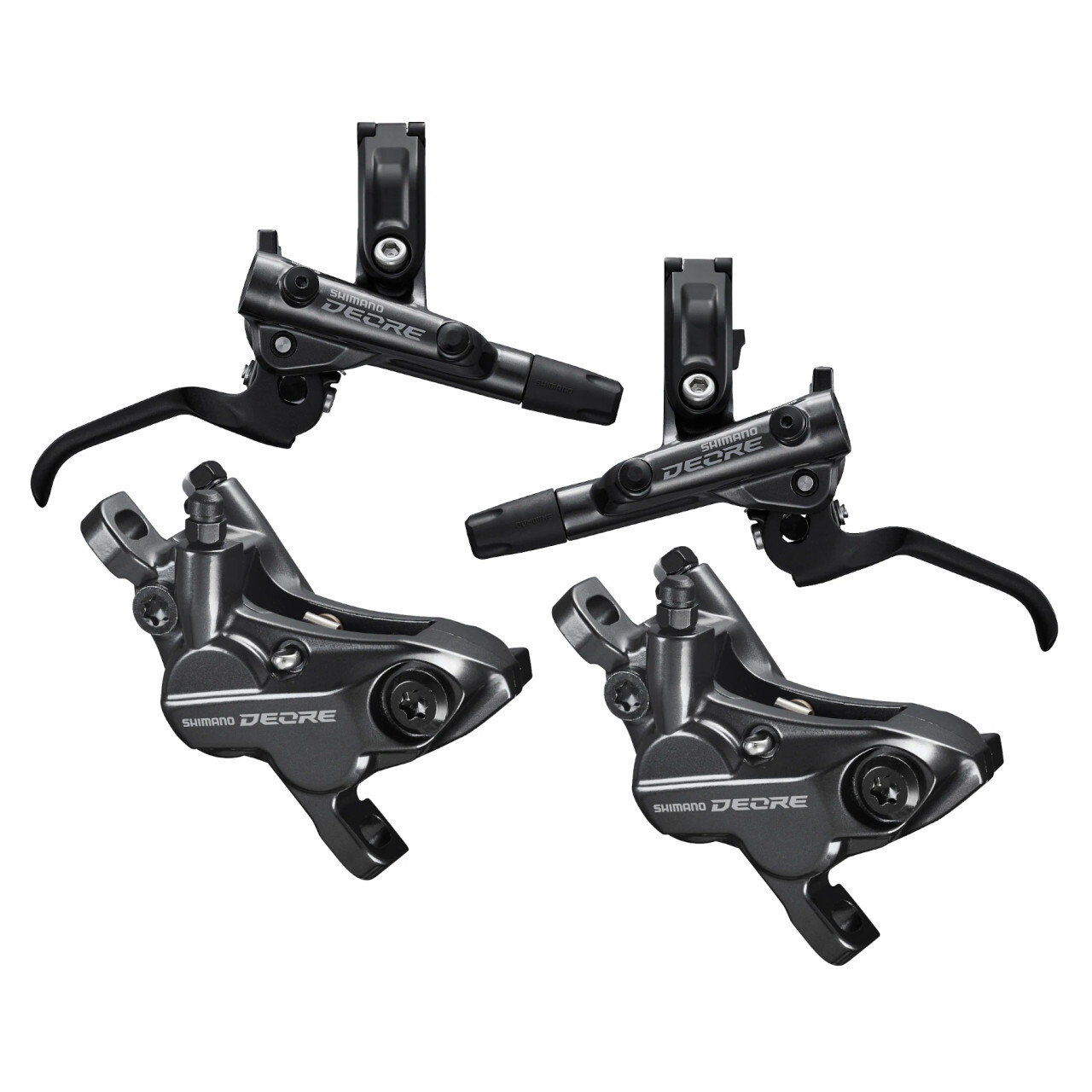 SHIMANO Deore BR-M6120 BL-M6100 Bike 4-Piston MTB Hydraulic Disc Brake Set (OE)