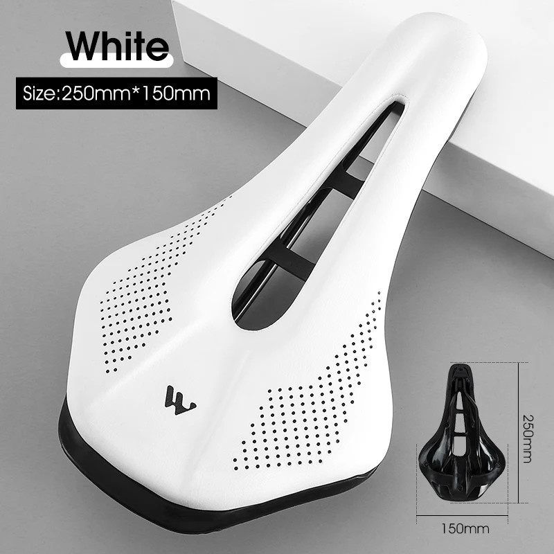WEST BIKING Road Bike Saddle Short Nose PU Leather Hollow Ergonomic Cushion