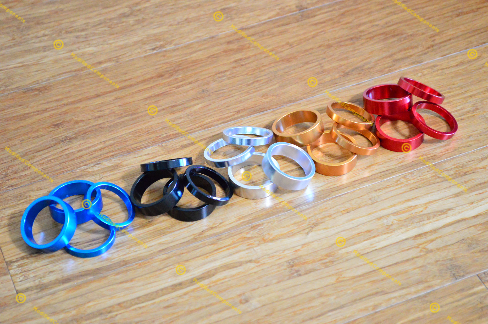 Mod CNC 1 1/8 threadless headset stem spacer 4pc set 5mm 10mm