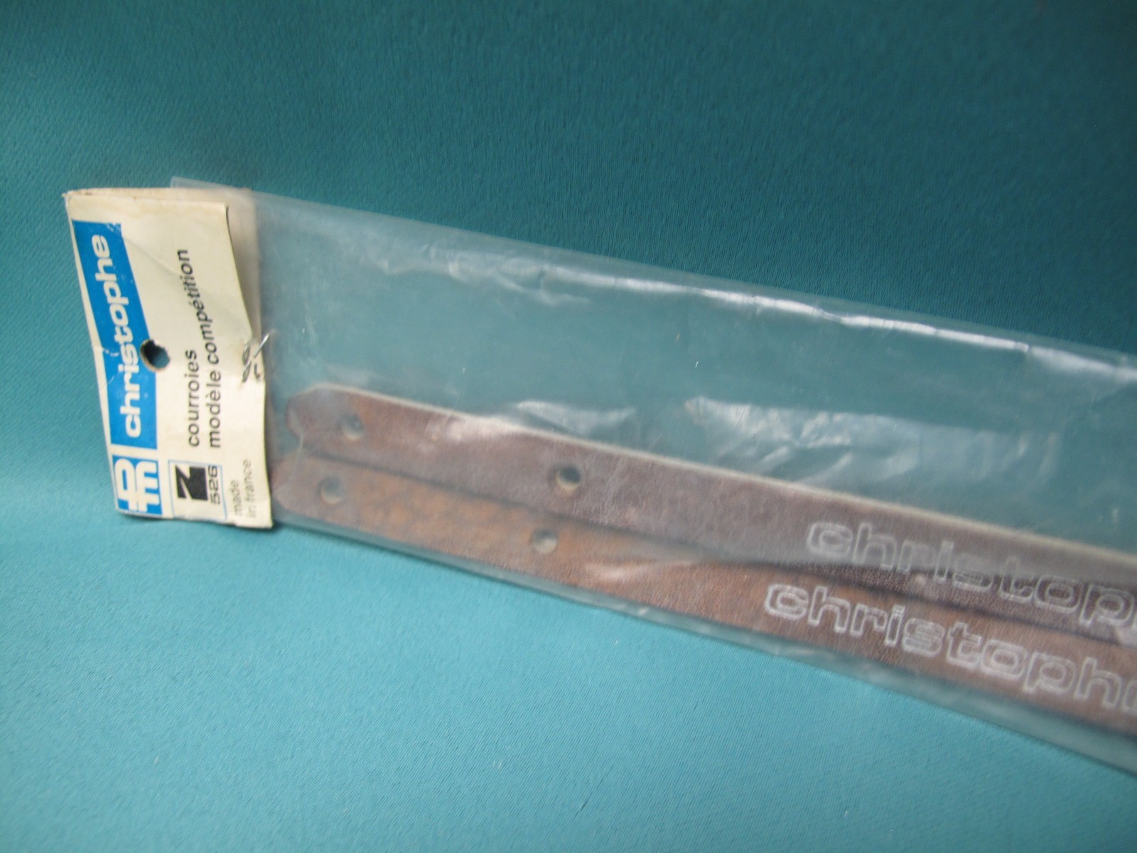 Vintage Christophe Competition Z526 Brown Leather Toe Straps New NOS France