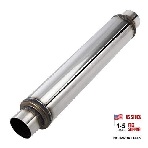 2.5 Inch Inlet Exhaust Muffler 2 1/2″ Resonator Muffler 3.5″ Round 18″ Body