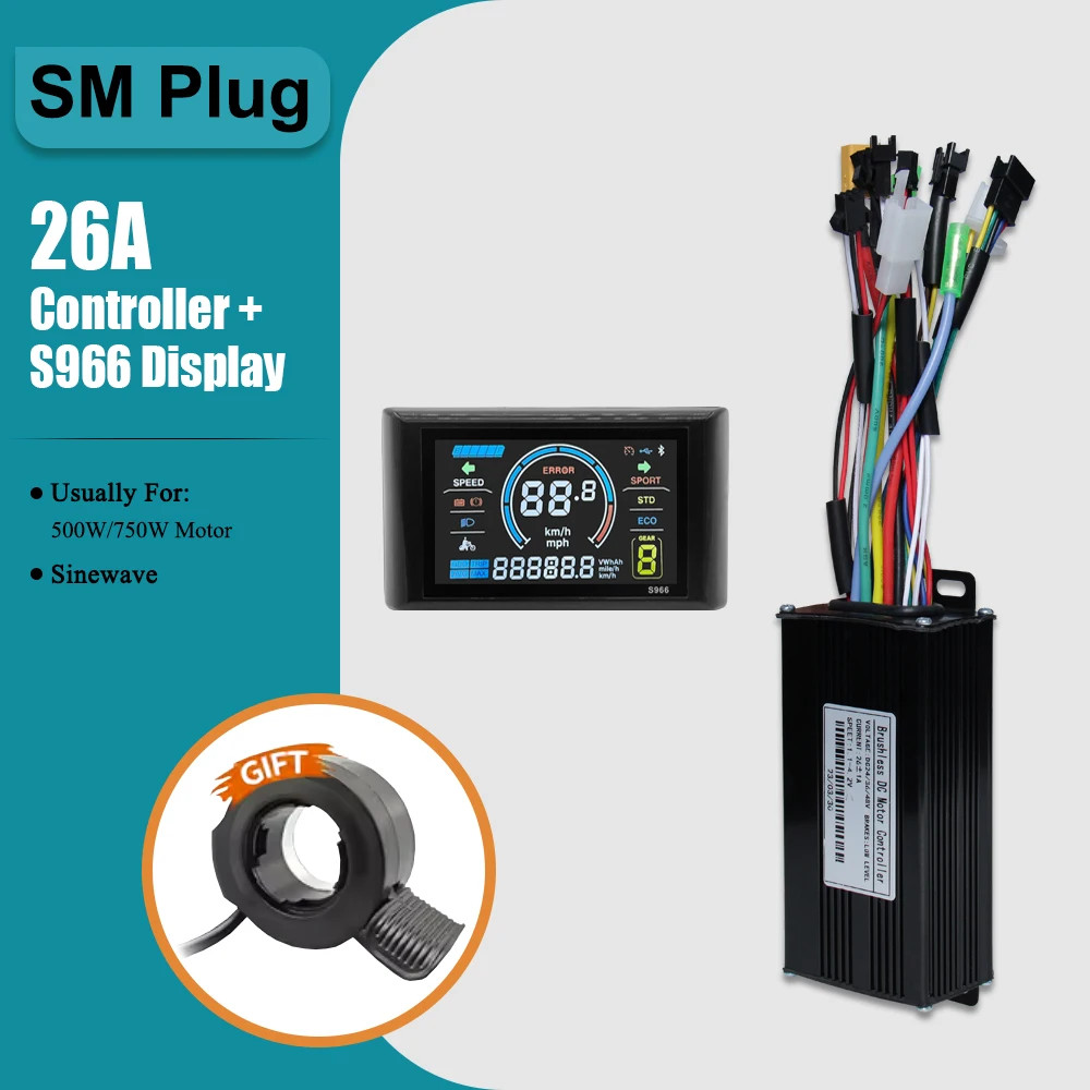 Three-Mode Sine Wave Controller 36V 48V 17A-40A with Learn Function LCD Display