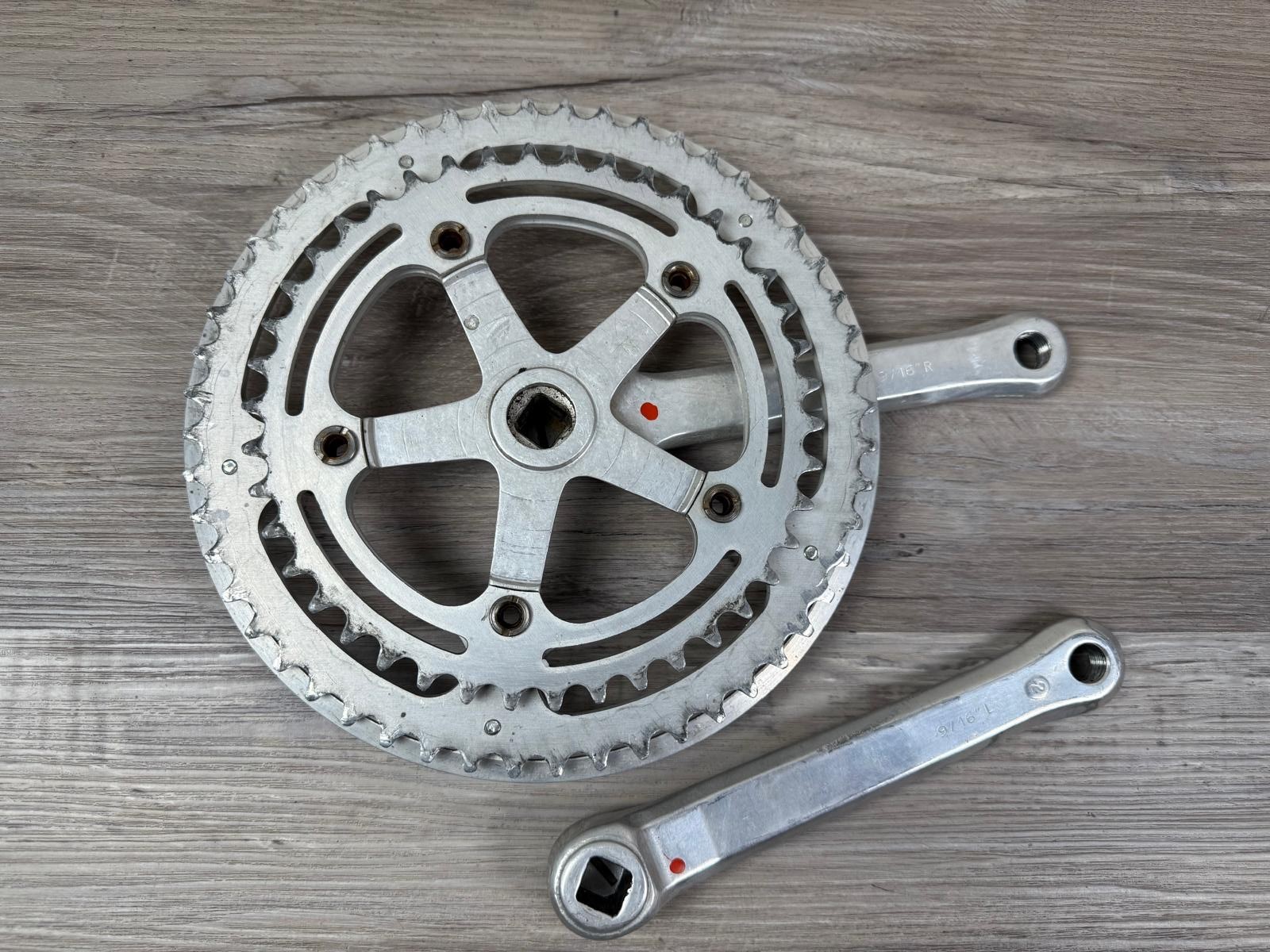Vintage Nervar BSA Crankset 170mm 5-Bolt 122 BCD France Road Bike Square Taper