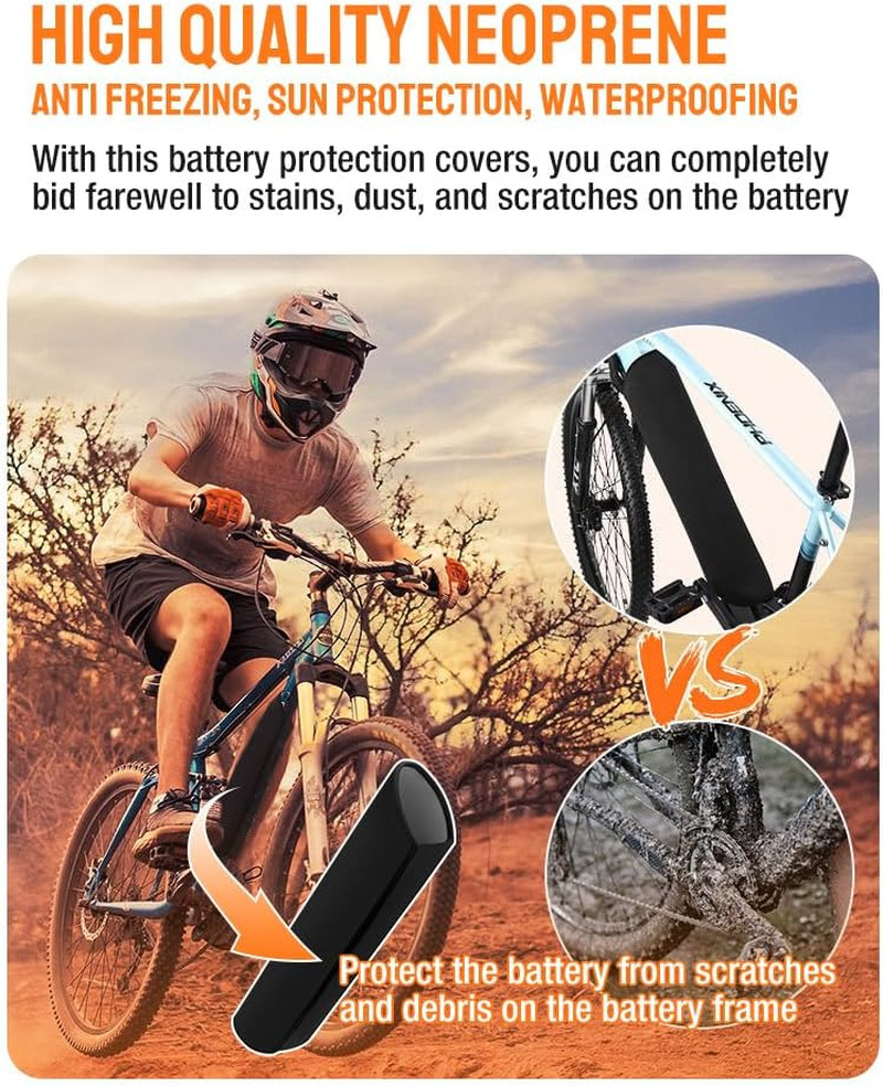 2P-Standard / 1P-Large Size Ebike Battery Cover Waterproof, Bicycle Frame Batter