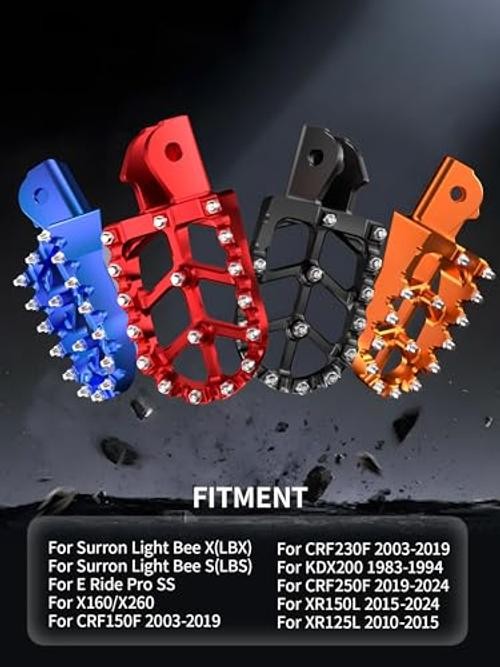 Dirt Bike Foot Pegs,7075 Aluminum CNC Pedals Rests for Surron Light Bee X blue