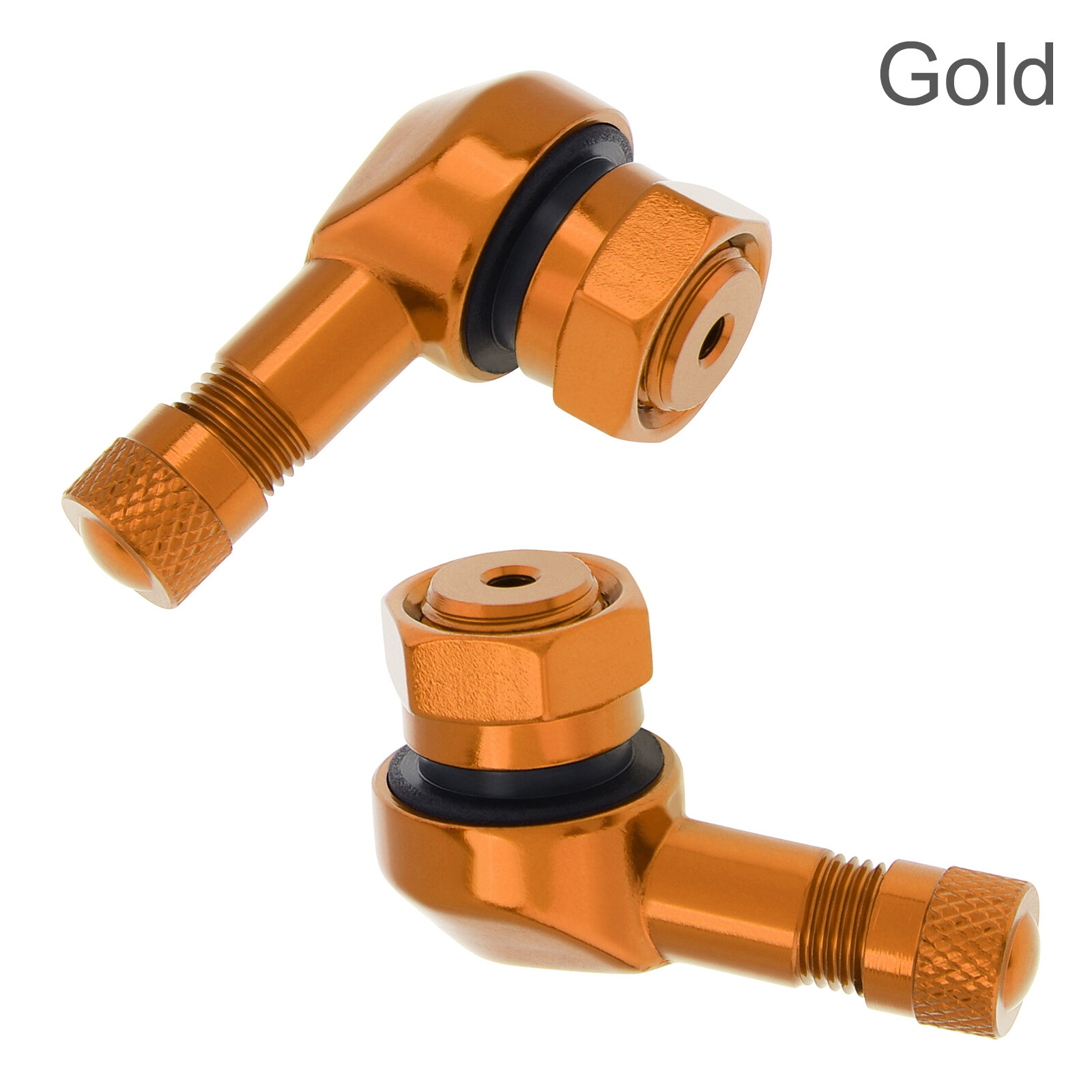 2PCS Motorcycle CNC Aluminum Alloy 11.3mm Tire Wheel Stem Valve 90 Degree Angled