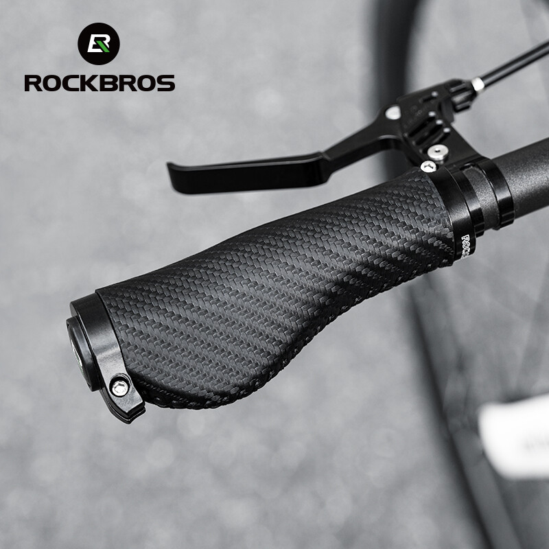 ROCKBROS Bicycle Carbon Pattern Handle Leather Standard Ergonomic Soft Durable