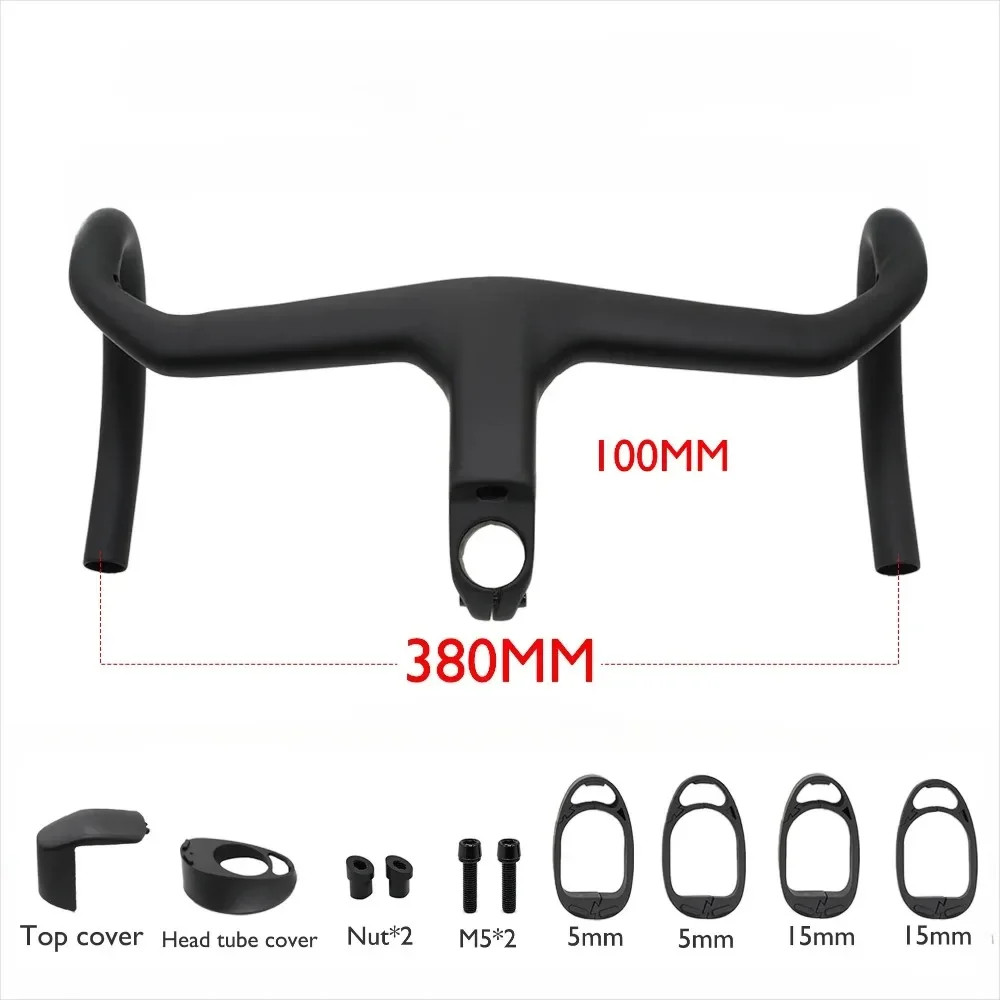 Carbon Fiber Aero Road Bike Integrated Handlebar with Stem Angle -7° Accessories