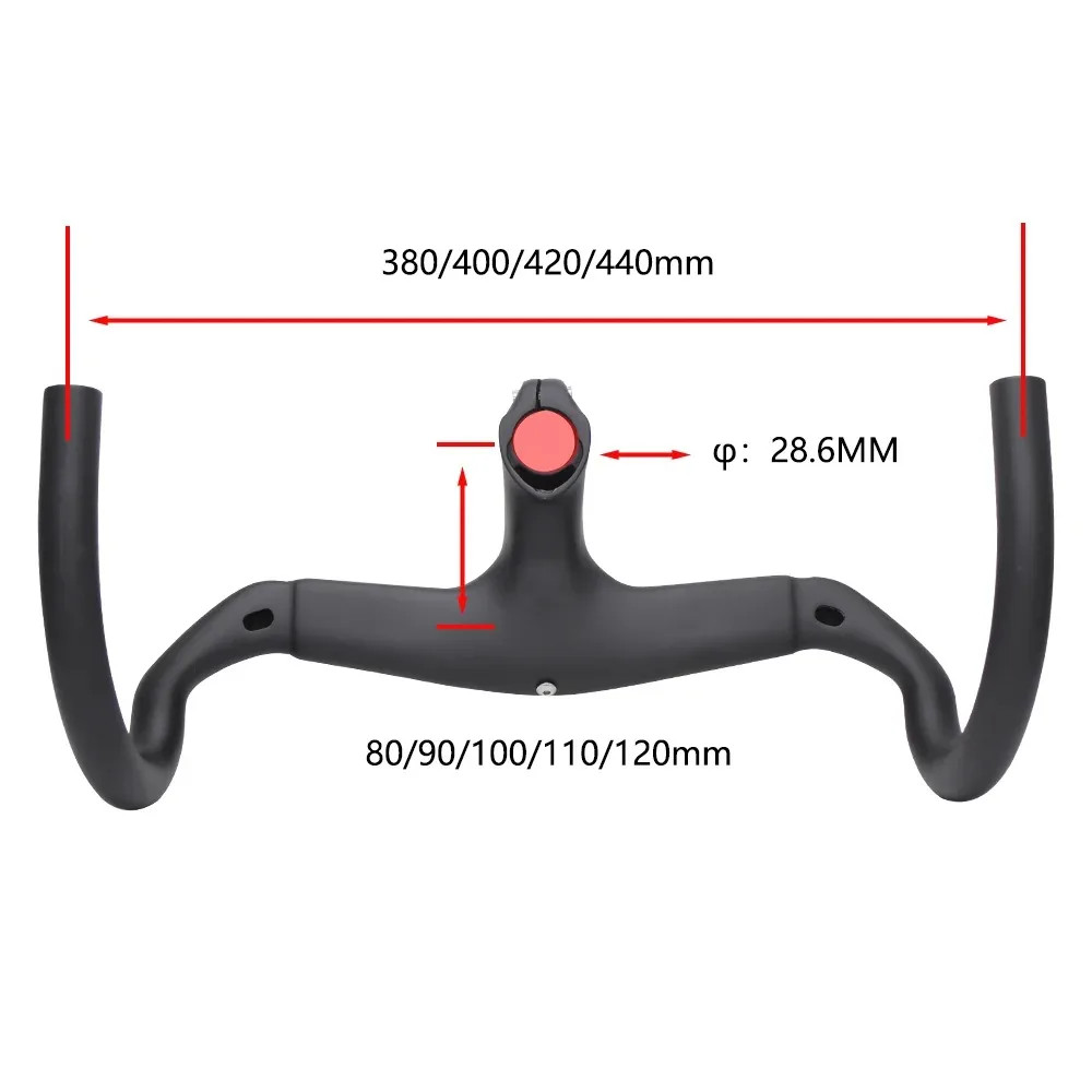 Road Bike Full Carbon Integrated Handlebar with Spacers Cycling Drop Handlebar