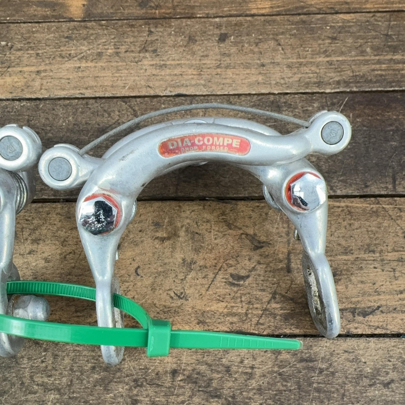 Vintage Dia-Compe Center Pull Caliper Brakes Set Drop Forged Silver 70s Japan