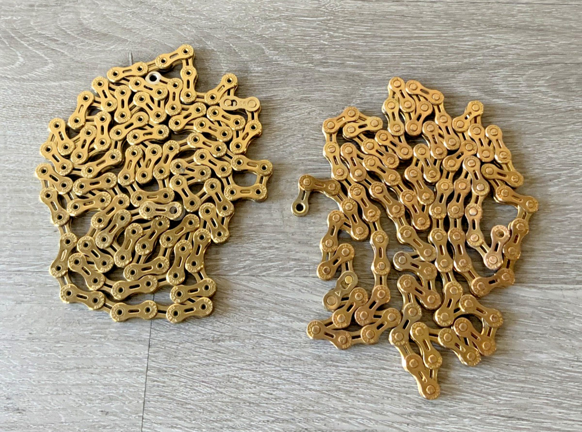 VG 9 SPEEDS CHAIN MODEL 7801 SILVER 106 AND 110 LINKS GOLD