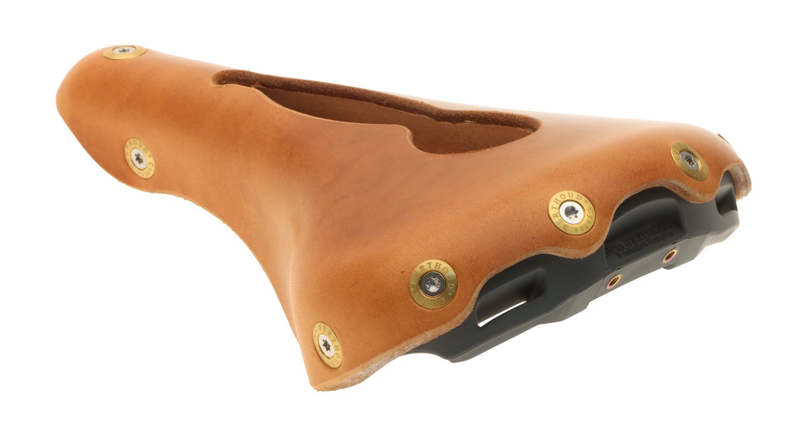 Gilles Berthoud Agnel Open Saddle Titanium Rails Hard Leather Natural NEW NOS