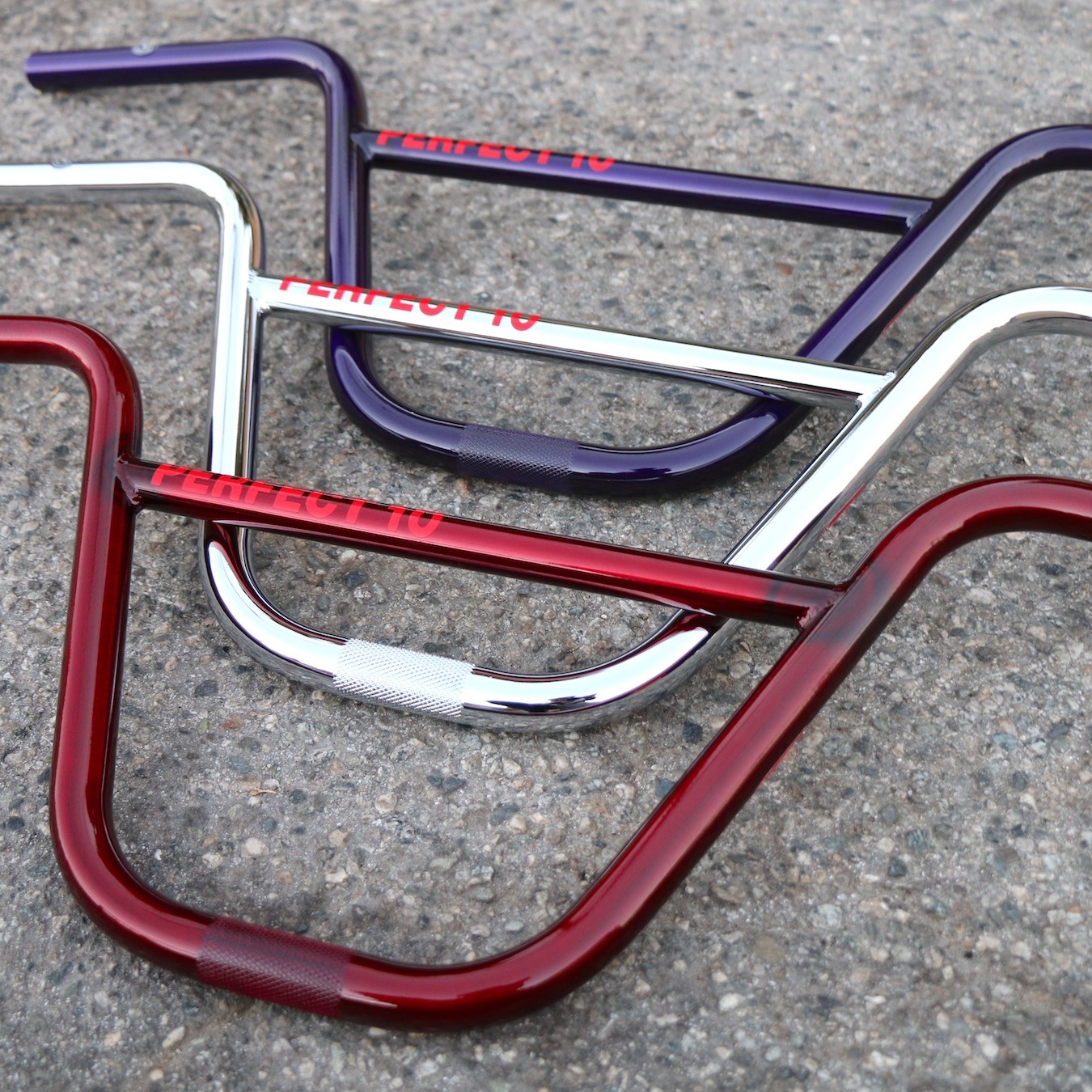 S&M BMX PERFECT 10 HANDLEBAR 10″ RISE BARS GOLD RED CHROME PURPLE TEAL