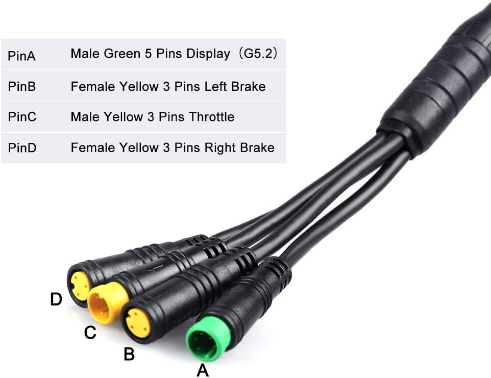 Ebike EB-BUS 1T4 Wiring Harness Cable for BAFANG BBS01 BBS02 BBSHD Mid Motor Kit