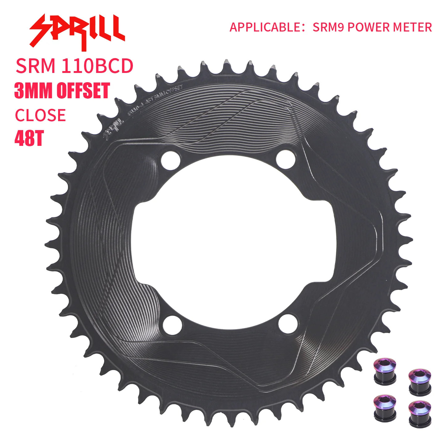 For SRM 9 Power Meter 3mm Offset Chainrings 110BCD FOR TT TRIATHLON Aero 56T-54T
