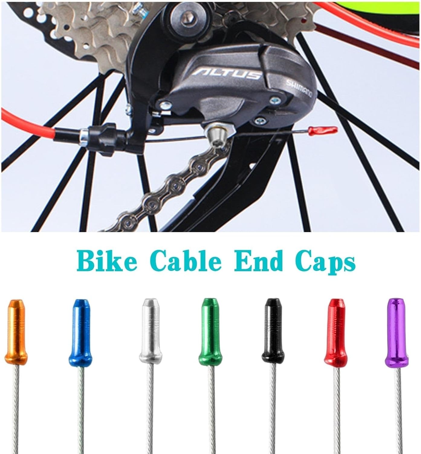 EACOZY Bike Cable End Caps Alloy Crimps Brake Tips for Road Mountain Bicycle