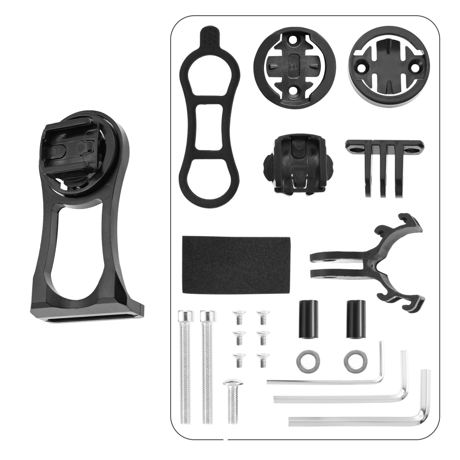 Out Front Bike Computer Mount 38mm for Garmin Wahoo Bryton CatEye GoPro Light