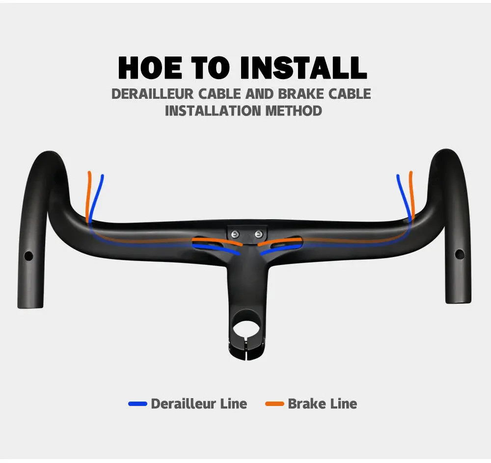 Carbon Road Integrated Handlebar 28.6mm Drop Handlebars with Computer Holder