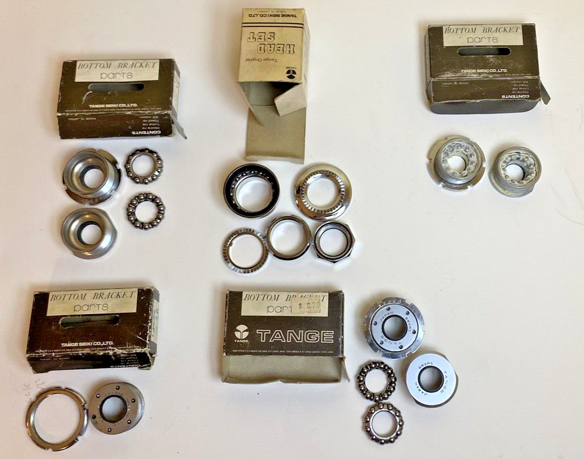 Vintage Tange Seiki Lot- Head Set, Bottom Brackets, Misc Bicycle Parts NOS