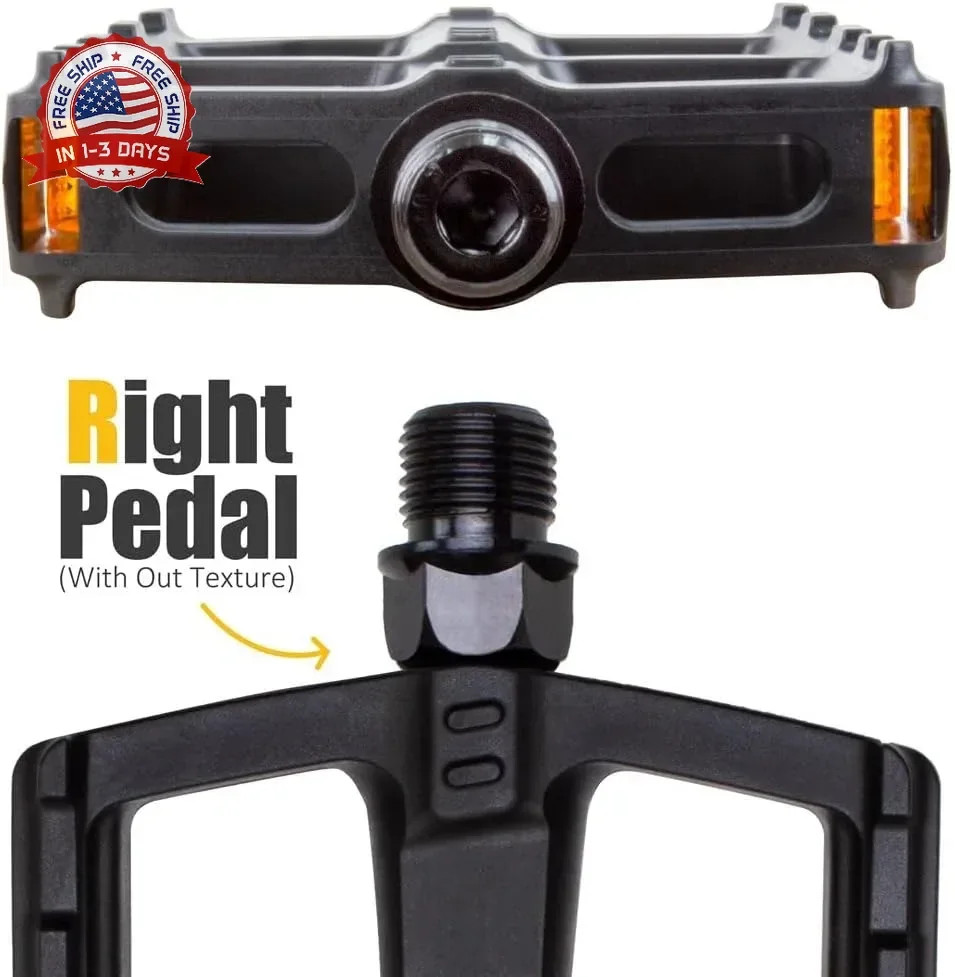 BV Bike Pedal – Universal Fit Bicycle Pedals 9/16″ Compatible, Non-Slip & Durabl