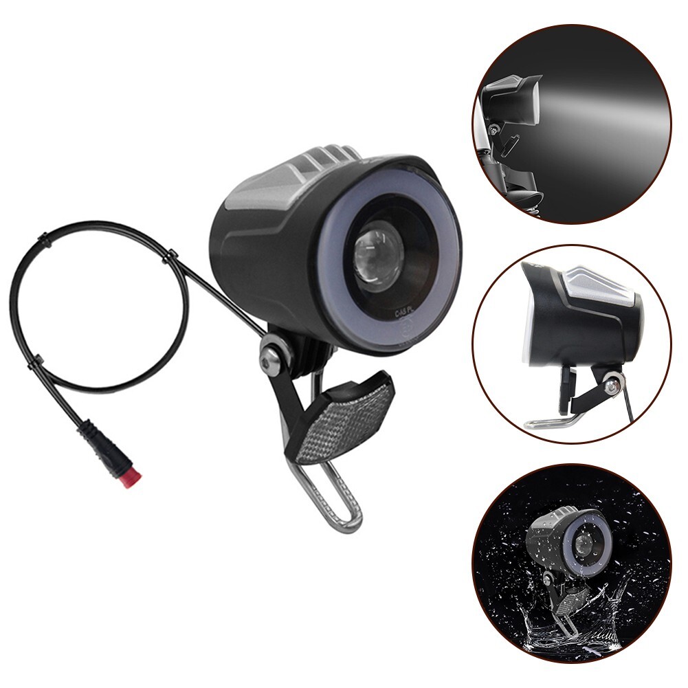 LED Headlight For-E-Bike Front Light Spotlight Electric Bicycle 6-48V