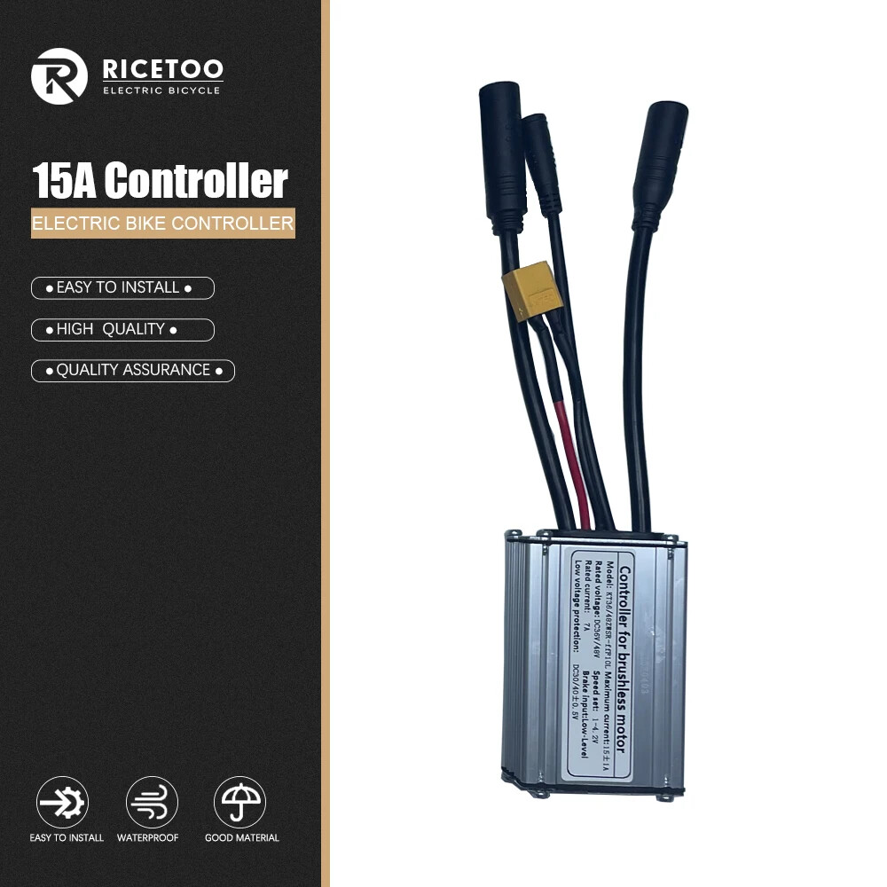 Electric Bike Waterproof Squarewave Controller 15A-30A Without Light Cable Plug