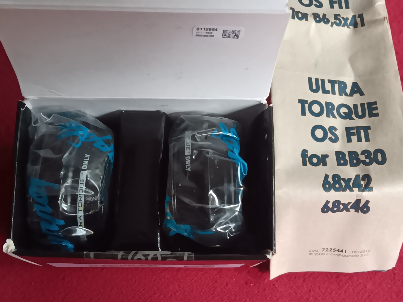 NEW 68×46 PF30 Campagnolo Ultra-Torque OS Press Fit Bottom Bracket Cups Campy