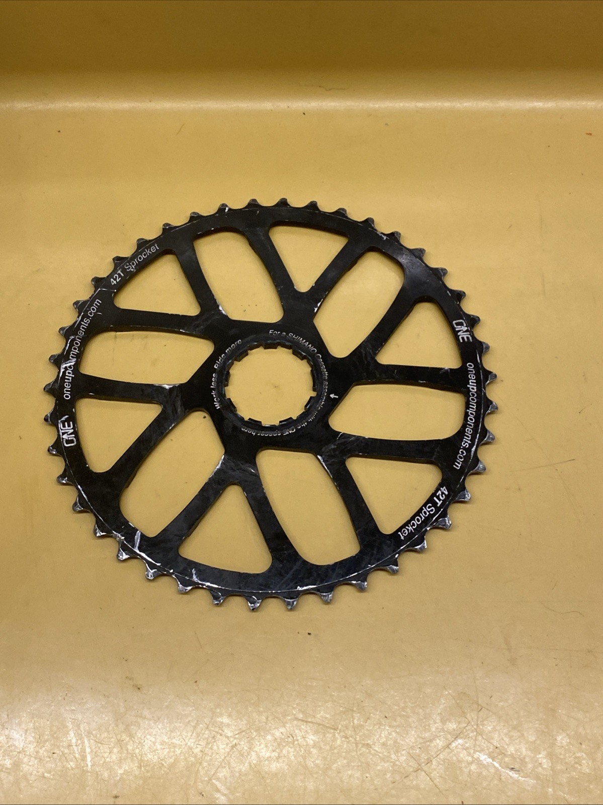 Black OneUp Components 42t Shimano/Sram Cassette Cog Conversion Sprocket