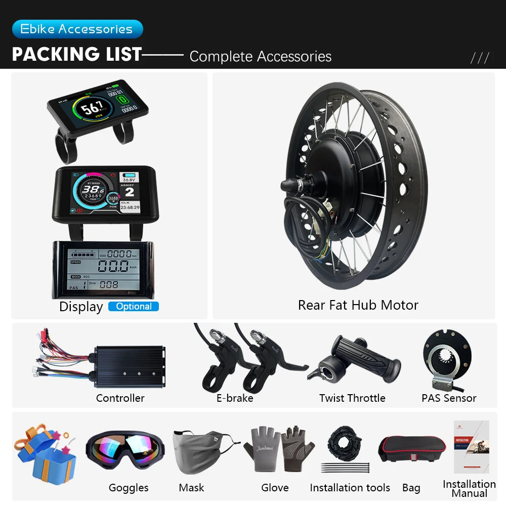 72V 5000W 4.0Tyre 20/24/26inch Snow E-bike Fat Brushless Non-gear Rear Hub Motor