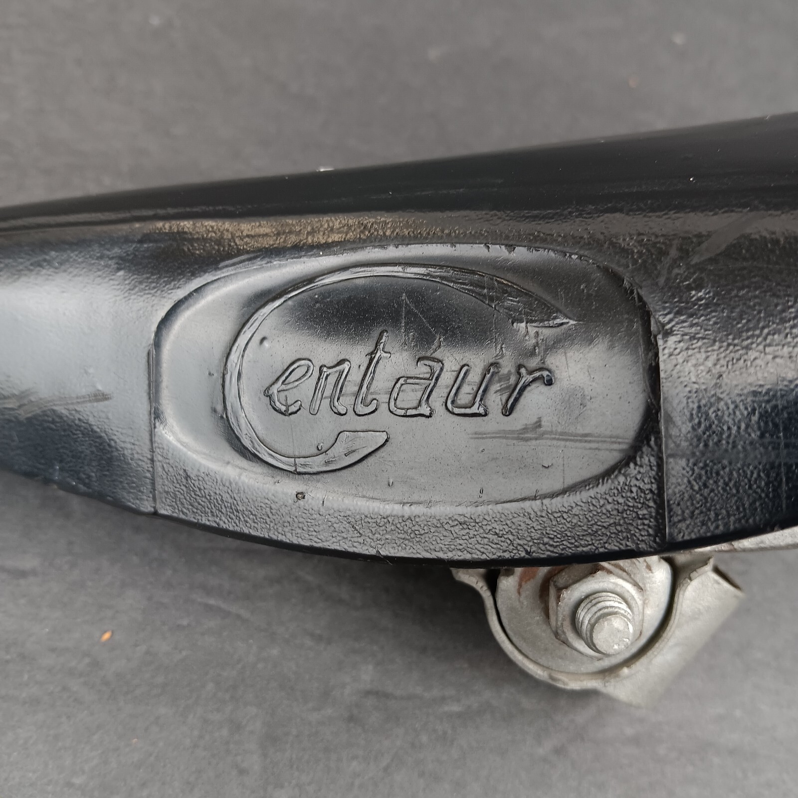 Vintage Centaur Italy Spring Bicycle Seat 10.25″×5.75″ Inches Black Vinyl Rubber