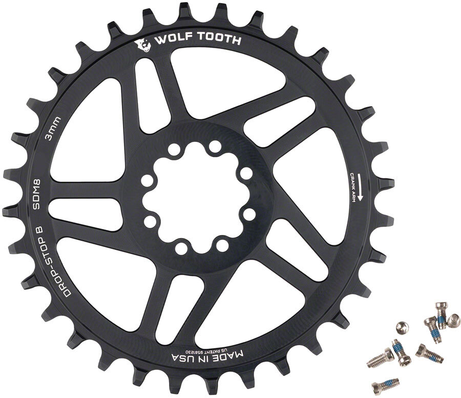 Wolf Tooth Direct Mount Chainring – 36t, SRAM Direct Mount, Drop-Stop B, For SRA