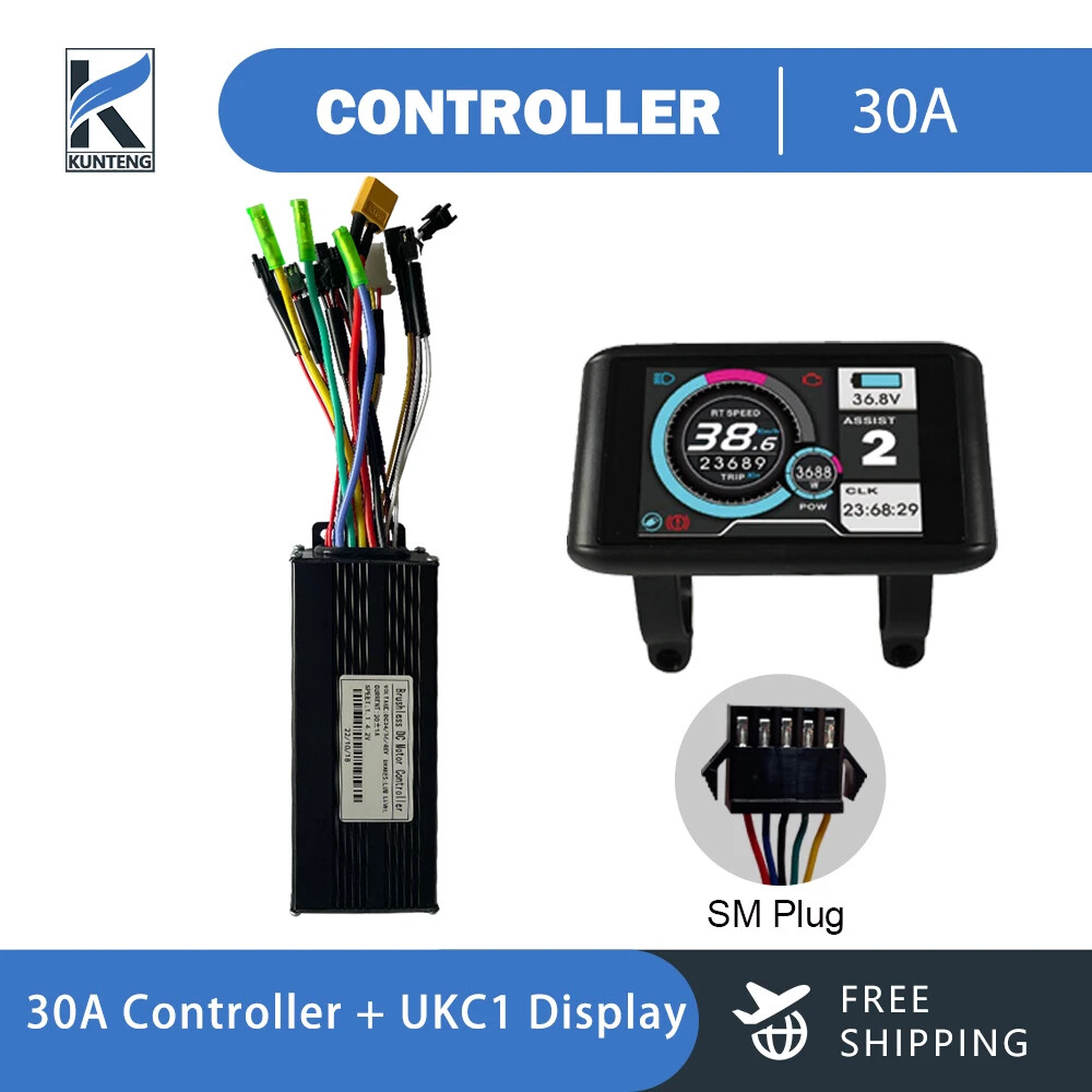 36V 48V 3 Model Sine Wave Controller 17A 26A 30A Display SM / WP Plug for E-bike