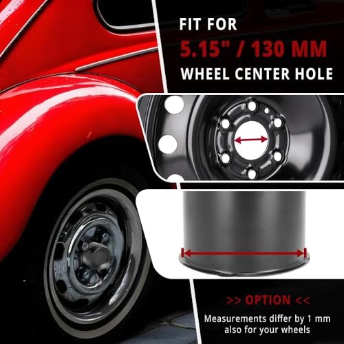 4PCS 5.15″ 130mm Push Through Center 5.15″ Center Hole, 6.42″ Height Black