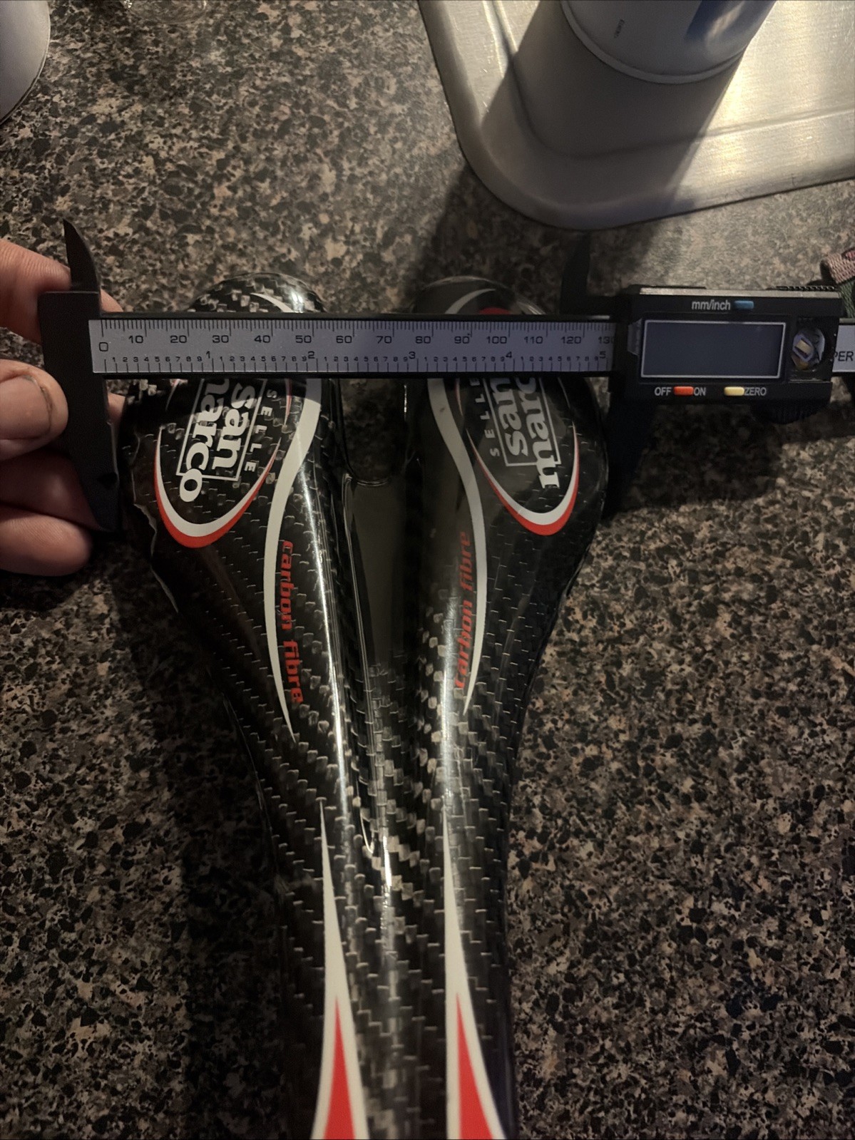 Selle San Marco Aspide Saddle Carbon Fiber Ti Rails Black/white/red Gentle Used
