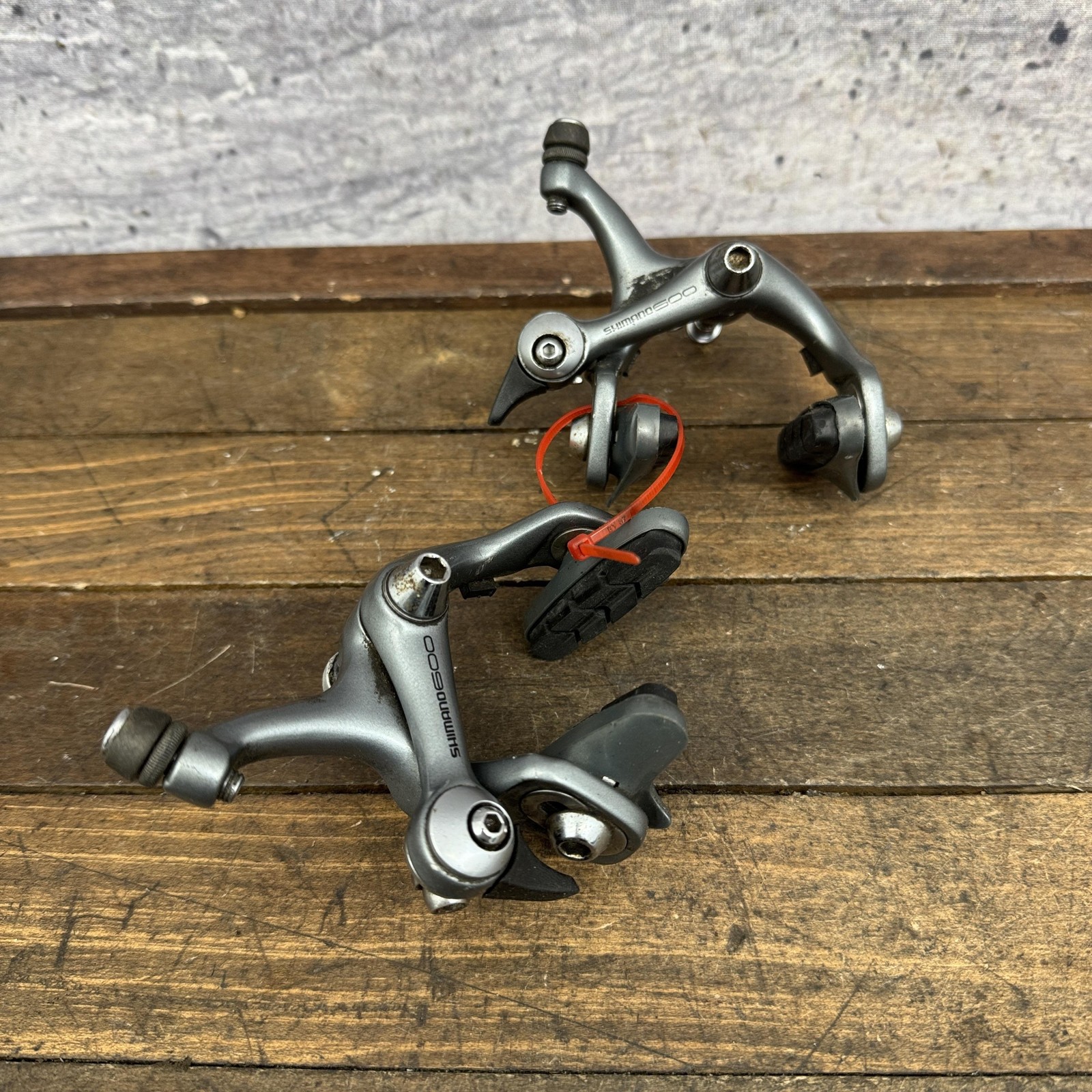Vintage Shimano 600 BR-6400 Caliper Brake Set Gray Road F/R Japan Single Pivot