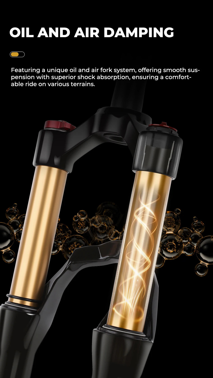 MTB Suspension Fork 20/24Inch Manual/Remote Lockout Air Oil Fork 100mm Travel