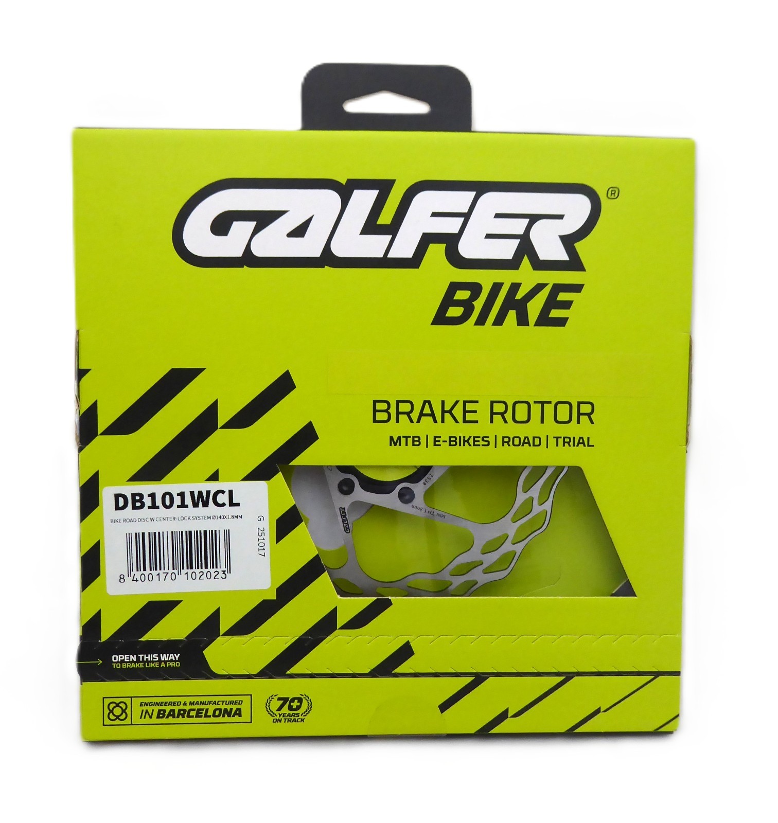 Galfer 140mm Rotor, 1.8mm, Road CL, Black/Silver