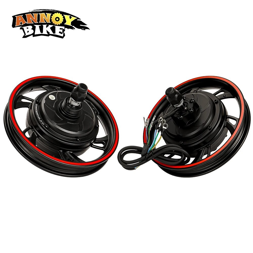12 inch 36V48V60V72V 350-1500W Gearless Motor With Tire Disc Brake