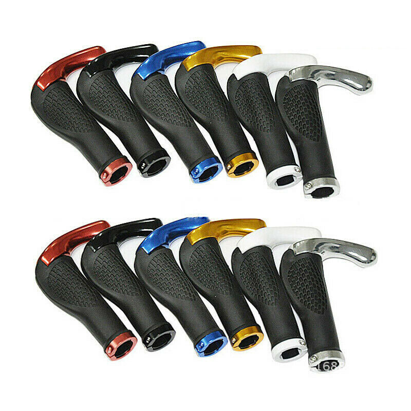 Ergonomic MTB Mountain Bike Bicycle Handlebar Rubber Grips Cycling Lock-On Ends